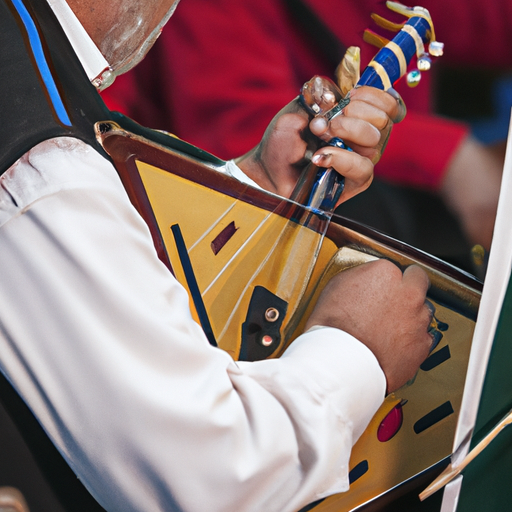 מוזיקאים עממיים מנגנים בכלים גאורגיים מסורתיים בפסטיבל ארט ג