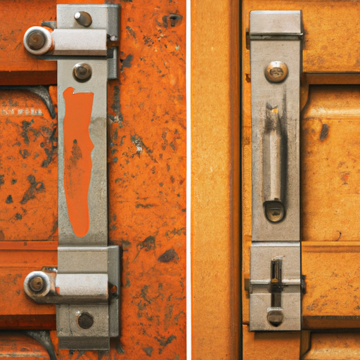 תמונה המציגה השוואה לפני ואחרי של דלת שתוקן על ידי המנעולן הטבריאני