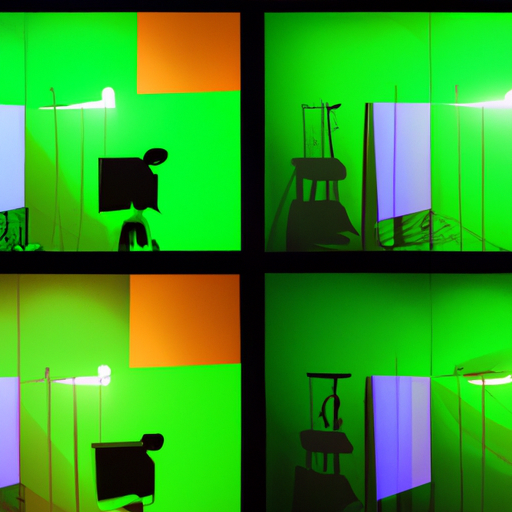 5. תמונה המציגה תנאי תאורה שונים והשפעתם על השימוש במסך ירוק.
