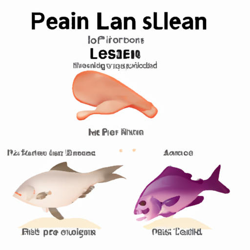 המחשה של מקורות חלבון רזים, כגון עוף, דגים וקטניות.