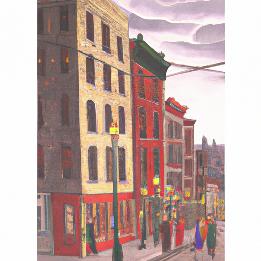 3. רחוב תוסס במונטריאול, שופע אנשים ומציג את האופי הדו-לשוני של העיר.