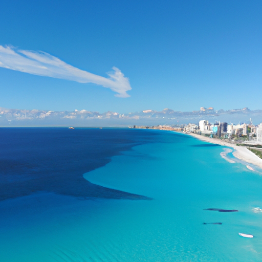 מי הטורקיז והחופים החוליים הלבנים של קנקון, תמונה מושלמת של גן עדן טרופי.