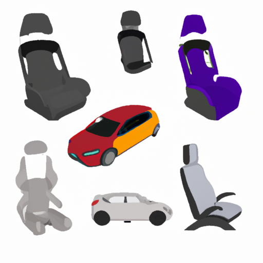 מערך מושבי רכב המיועדים לגילאים שונים, תוך התמקדות במנגנוני הבטיחות שלהם